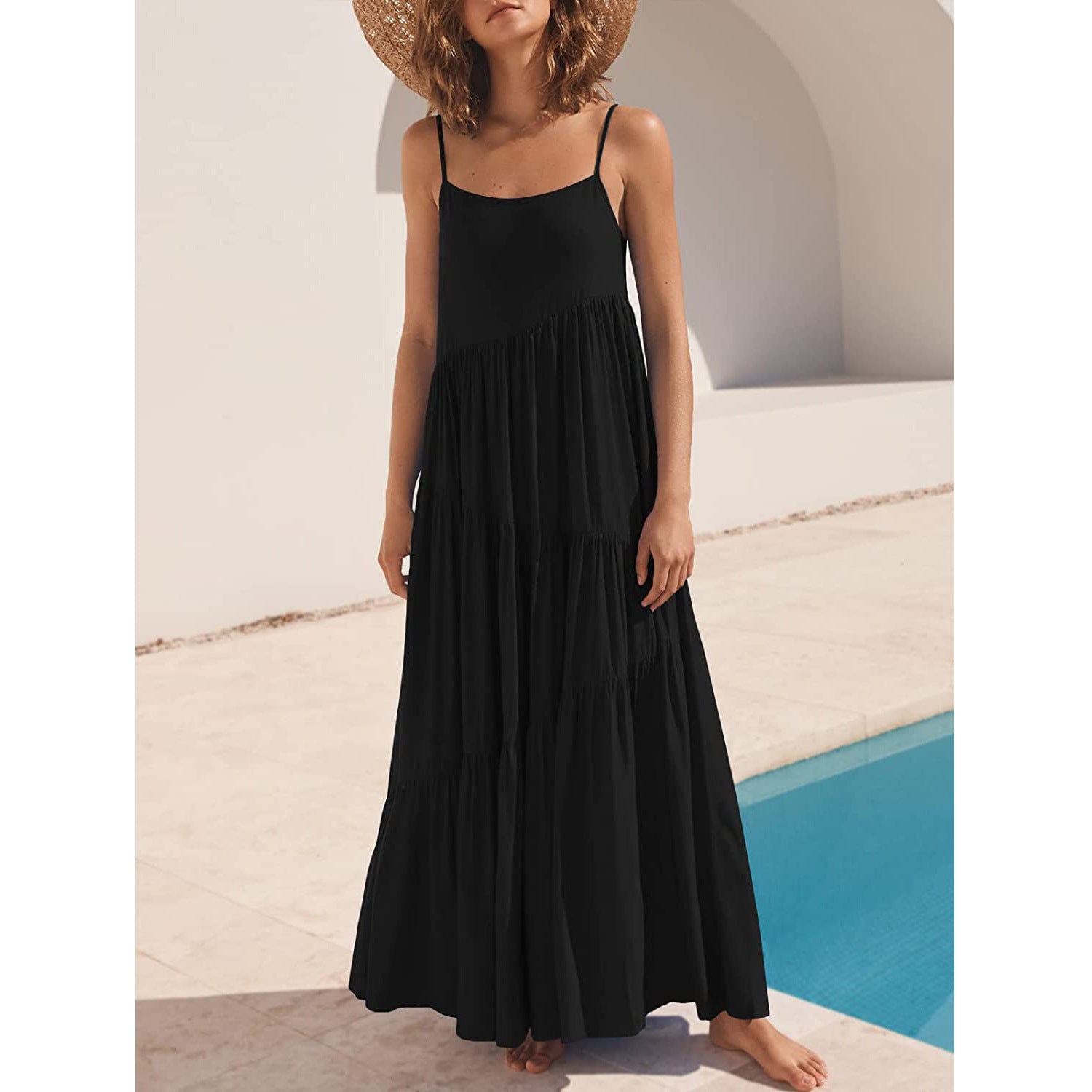 Womens Summer Dresses Spaghetti Strap Maxi Dresses for Women Boho Dress Sun Dresses for Women 2025