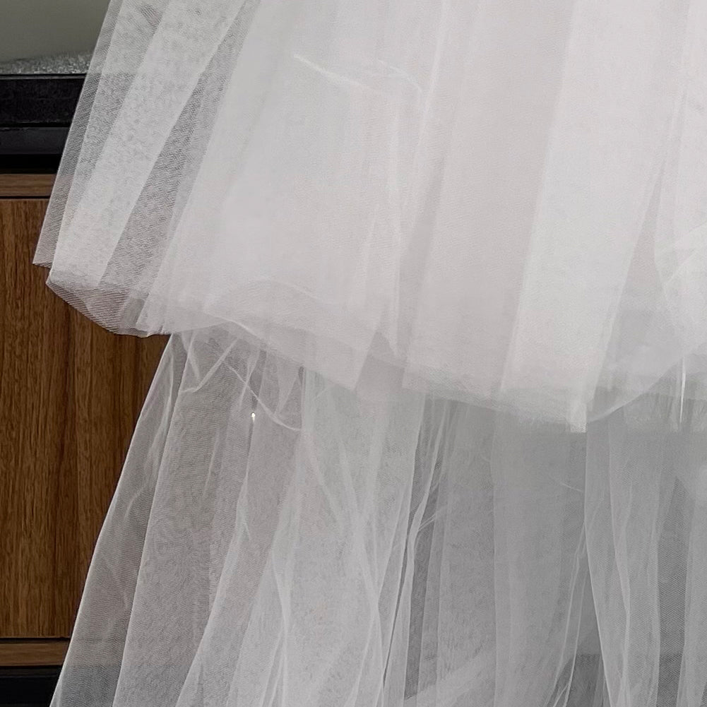 High Low Skirt Long Pink Tutu Tulle Bustle Skirts Elastic Waist Festival Party Gala Prom Skirt for Women