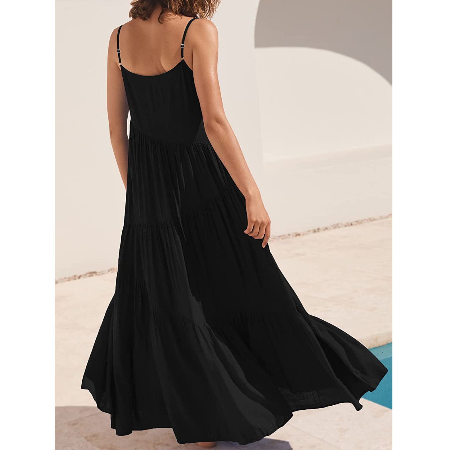 Womens Summer Dresses Spaghetti Strap Maxi Dresses for Women Boho Dress Sun Dresses for Women 2025