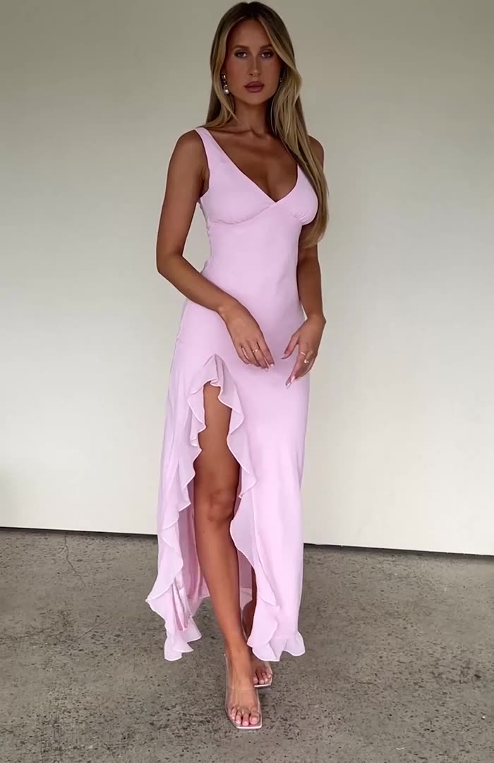 Fashion Women's Sexy Dress V-Neck Backless y2k Maxi Dress Side High Split Ruffle Dress Sleeveless Mesh Dress