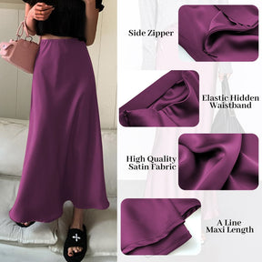 Womens Skirt High Waisted Skirts Satin Skirt Midi Silk Skirts for Women Skirts for Women Trendy