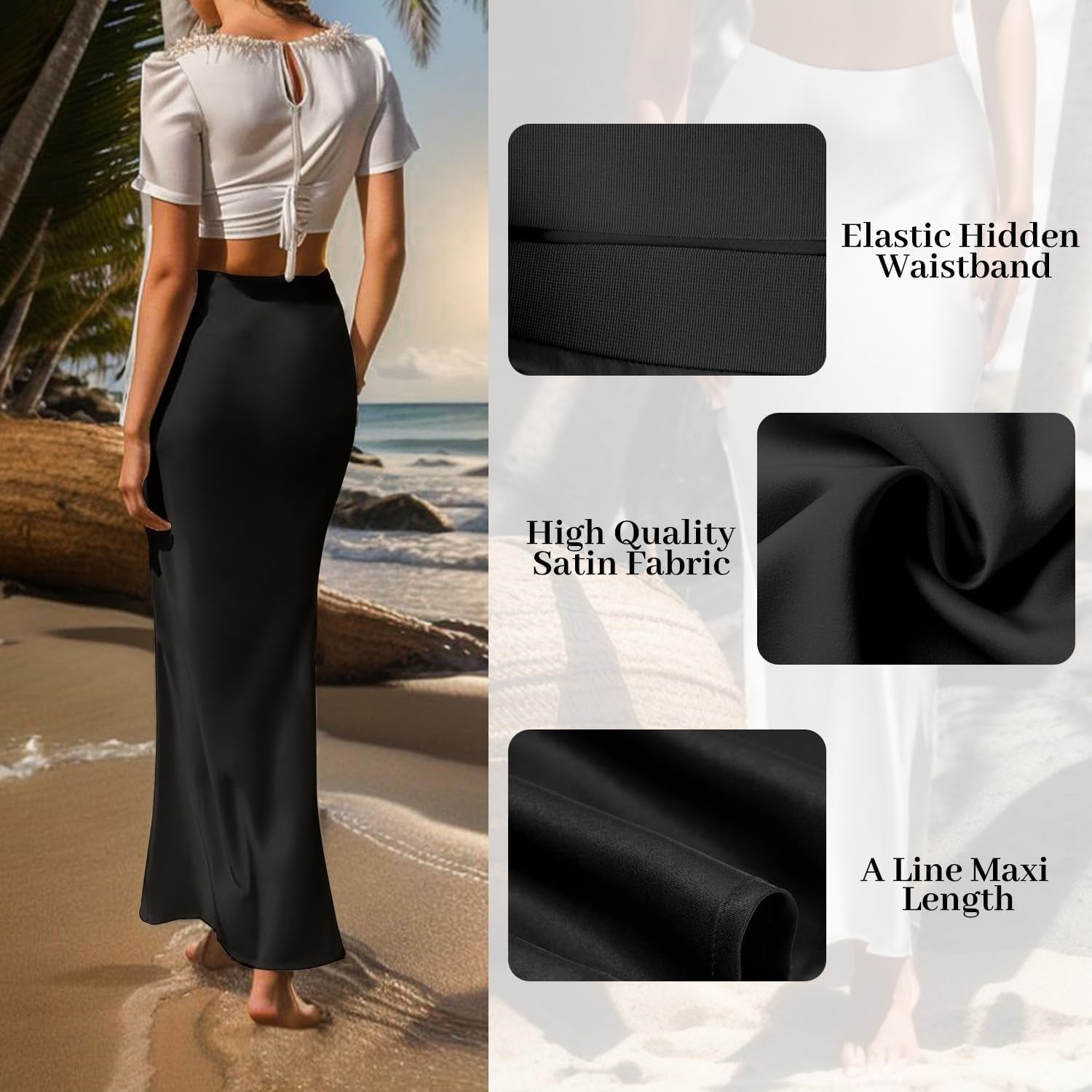 Womens Skirt High Waisted Skirts Satin Skirt Midi Silk Skirts for Women Skirts for Women Trendy