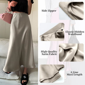 Womens Skirt High Waisted Skirts Satin Skirt Midi Silk Skirts for Women Skirts for Women Trendy