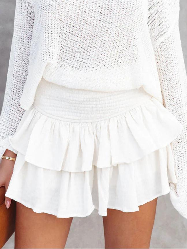 Pleated Ruffle Sexy Short Skirt