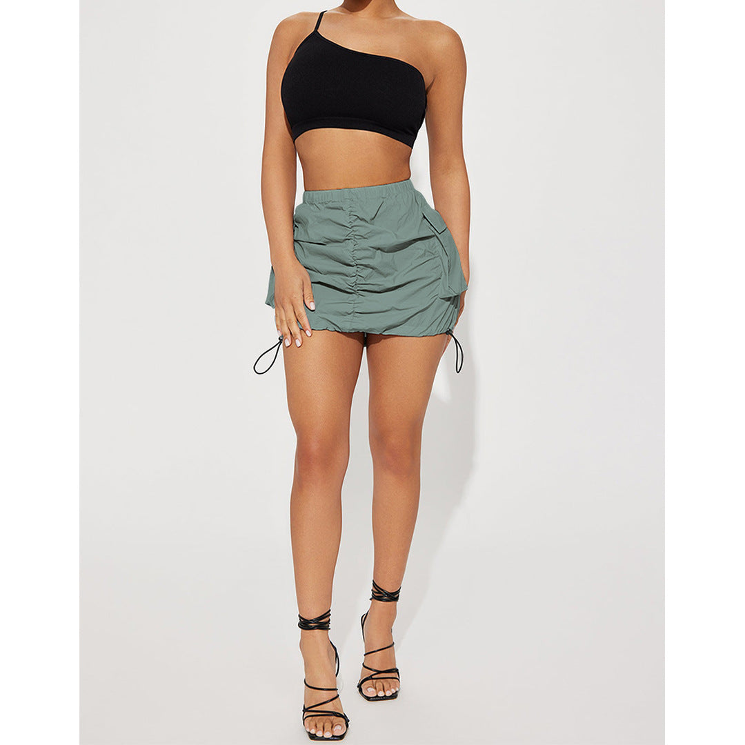 High Waisted Pocket Cargo Skirt Mini