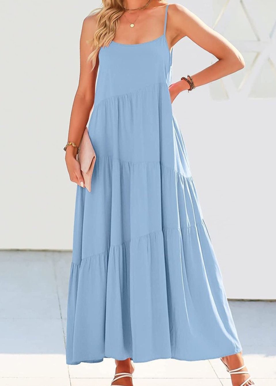 Womens Summer Dresses Spaghetti Strap Maxi Dresses for Women Boho Dress Sun Dresses for Women 2024