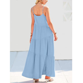 Womens Summer Dresses Spaghetti Strap Maxi Dresses for Women Boho Dress Sun Dresses for Women 2024