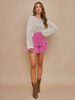 Pleated Ruffle Sexy Short Skirt