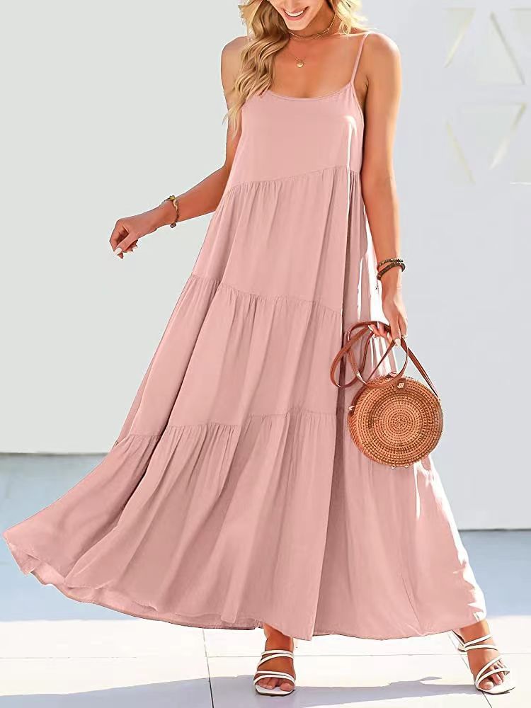 Womens Summer Dresses Spaghetti Strap Maxi Dresses for Women Boho Dress Sun Dresses for Women 2024