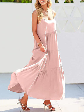 Womens Summer Dresses Spaghetti Strap Maxi Dresses for Women Boho Dress Sun Dresses for Women 2024