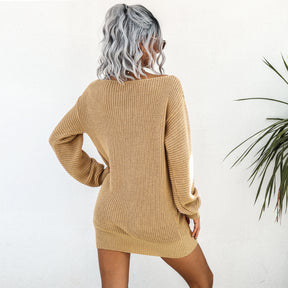 Off The Shoulder Sweater Dress Fall Dress Winter Dress for Women Cable Crochet Knitted Jumper Sweater