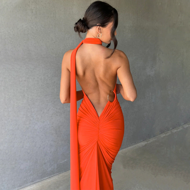 Sexy Backless Dress Open Back Dress Cocktail Maxi Dress for Women