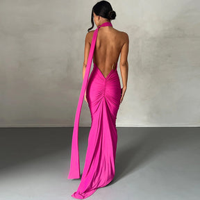 Sexy Backless Dress Open Back Dress Cocktail Maxi Dress for Women