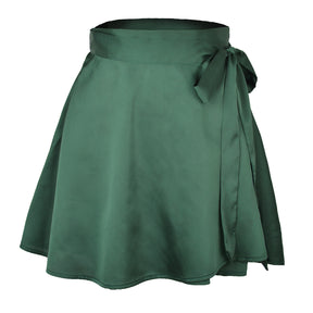 One-piece Lace-Up Skirt Chiffon Satin Wrap Skirt