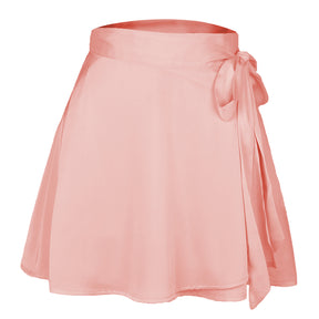 One-piece Lace-Up Skirt Chiffon Satin Wrap Skirt